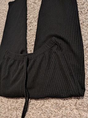 Large Black Waffle Knit Beach ⛱️ Pants
